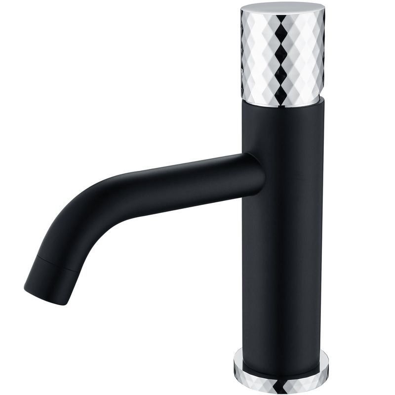 Смеситель для раковины Boheme Stick Diamond 121-BCR (хром, черный матовый), без донного клапана