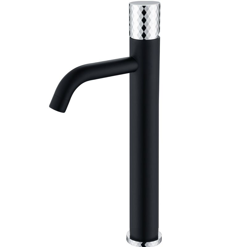 Смеситель для раковины Boheme Stick Diamond 122-BCR (хром, черный матовый), без донного клапана