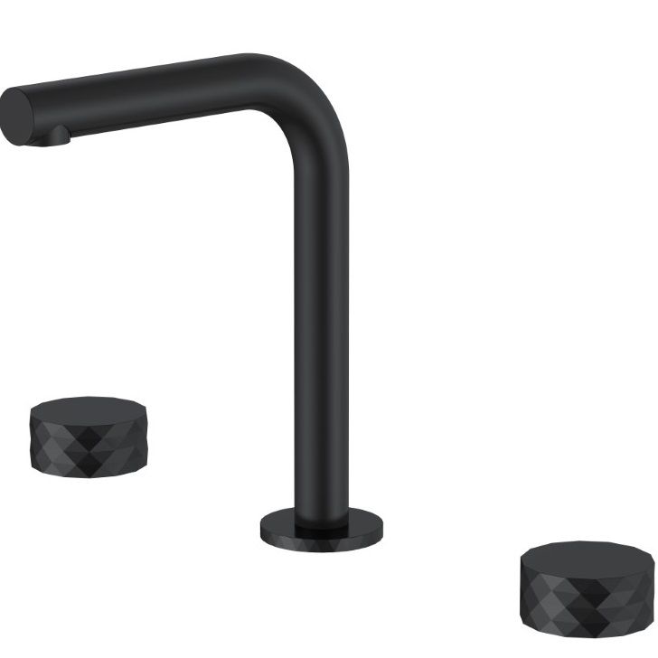 Смеситель для раковины Boheme Stick Diamond 152-B (черный матовый), без донного клапана