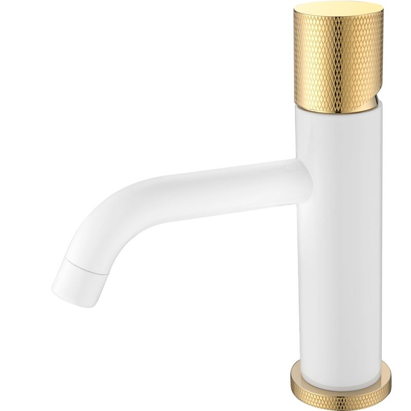 Смеситель для раковины Boheme Stick Touch 121-WG.2 (золотой, белый матовый), без донного клапана