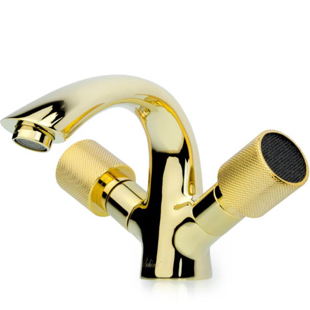 Смеситель для раковины Boheme Tradizionale Oro 291-Royal/CRST black (золотой, черный), без донного клапана 