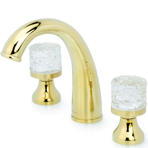 Смеситель для раковины Boheme Tradizionale Oro Crystal 297-CRST (золотой), без донного клапана