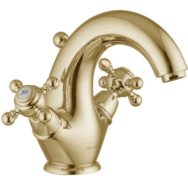 Смеситель для раковины Fima Carlo Frattini Elizabeth F5091/2OR (золотой), с донным клапаном