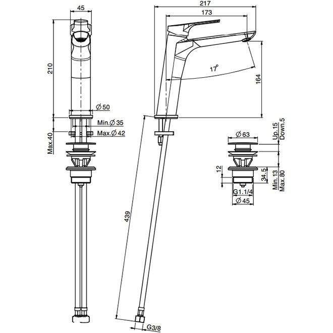 Смеситель для раковины Fima Carlo Frattini Serie 4 F3761LCR.1 (хром), с донным клапаном