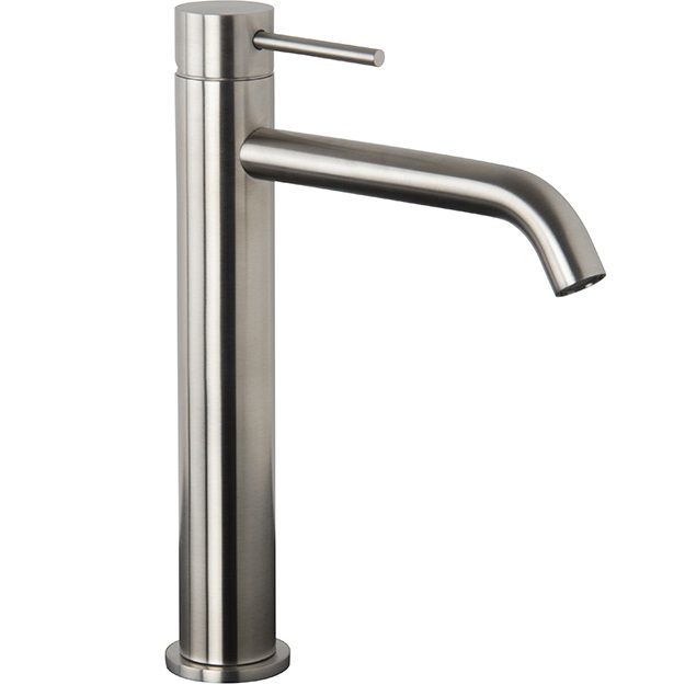 Смеситель для раковины Fima Carlo Frattini Spillo Steel F3071/HINOX (нержавеющая сталь), с донным клапаном