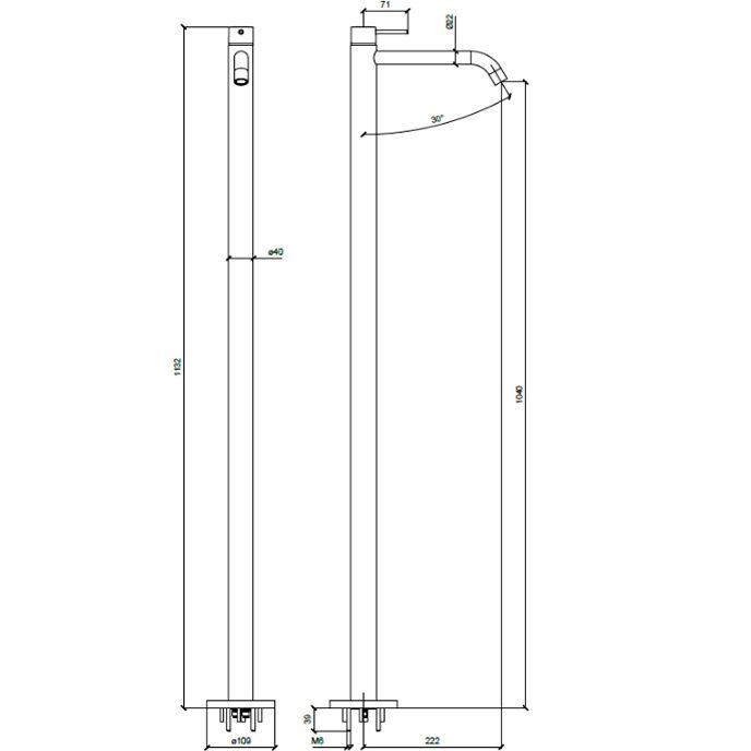 Смеситель для раковины напольный Almar E214007.HB (латунь брашированная)