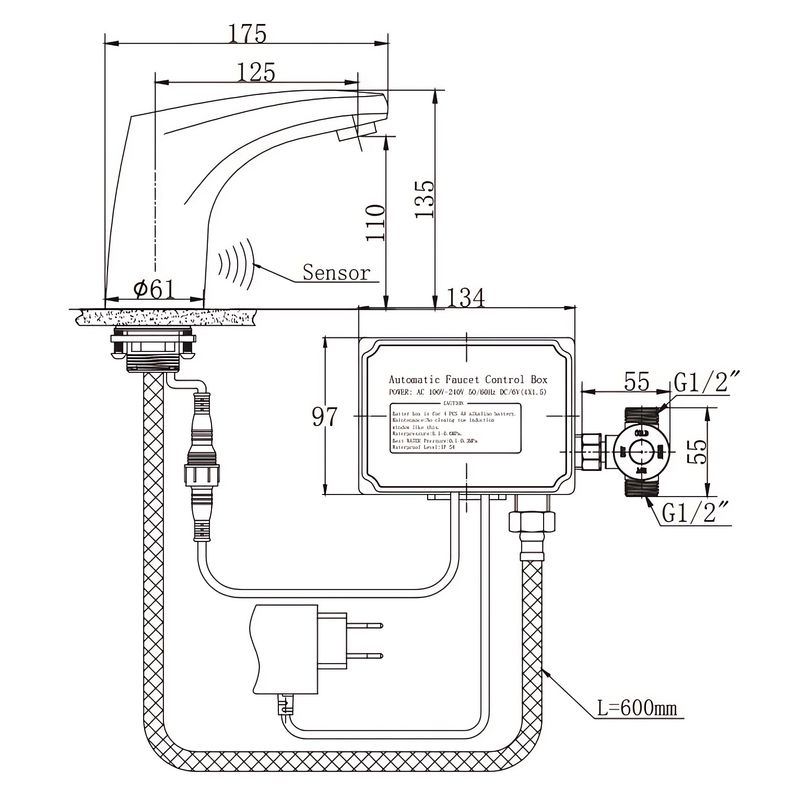 Смеситель для раковины Raiber Sensor RSF88121 (хром)