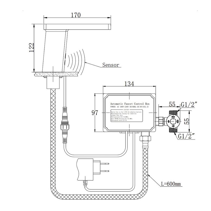 Смеситель для раковины Raiber Sensor RSF88135 (хром)