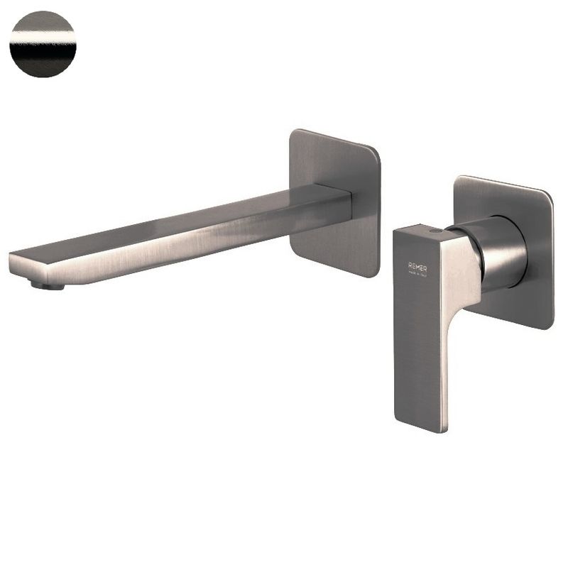 Смеситель для раковины Remer Absolute Brushed Nickel AU15PLNP (никель брашированный глянц.), скрытая часть в комплекте