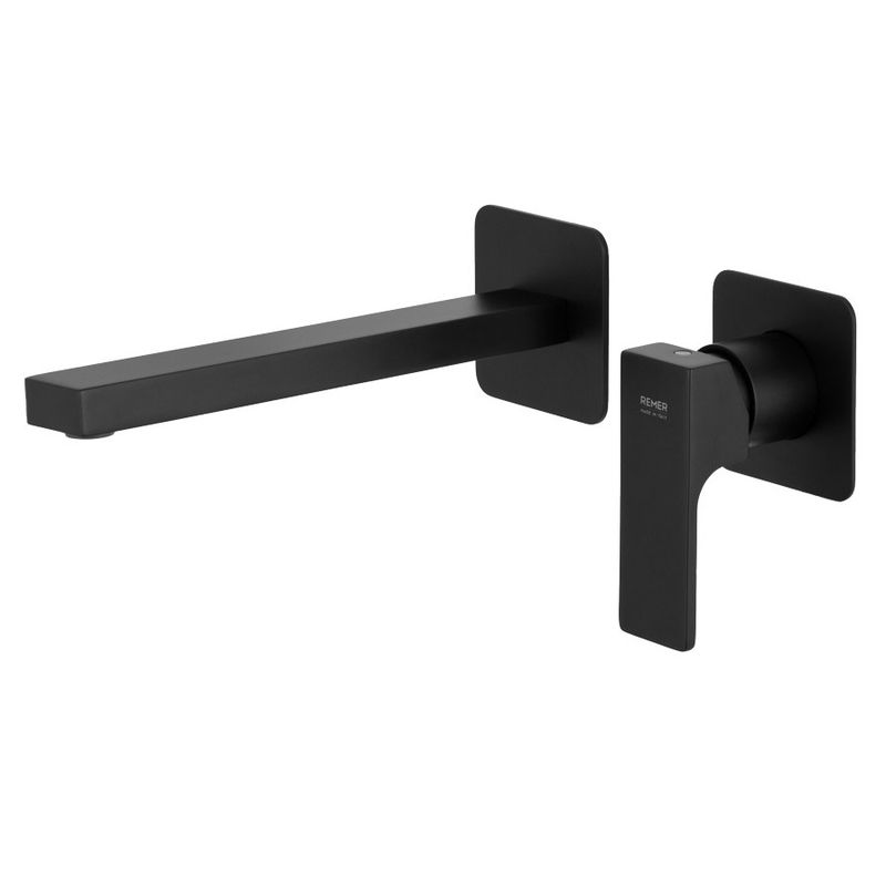Смеситель для раковины Remer Absolute Matt Black AU15PLNO (черный матовый), скрытая часть в комплекте