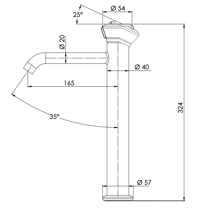 Смеситель для раковины Remer Element ET11LXLRP (медь брашированная), без донного клапана