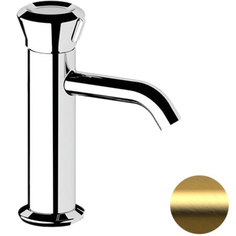 Смеситель для раковины Remer Element ET12BG (золото брашированное), без донного клапана