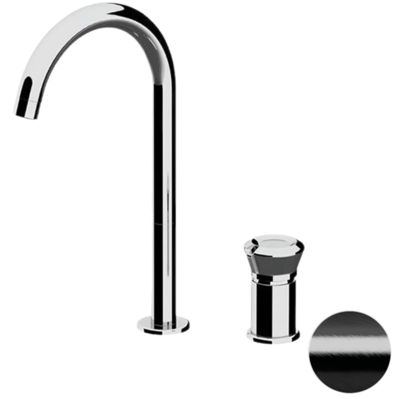 Смеситель для раковины Remer Element ET57LCFP (черный брашированный хром), без донного клапана