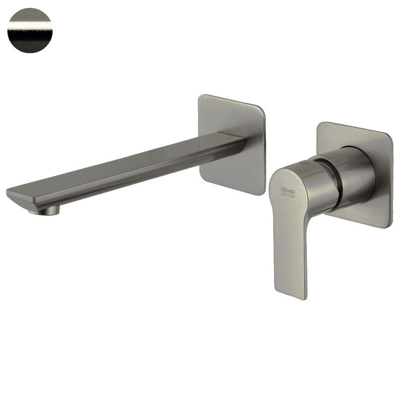 Смеситель для раковины Remer Energy Brushed Nickel EY15PLNP (никель брашированный глянц.), 23 см, скрытая часть в комплекте
