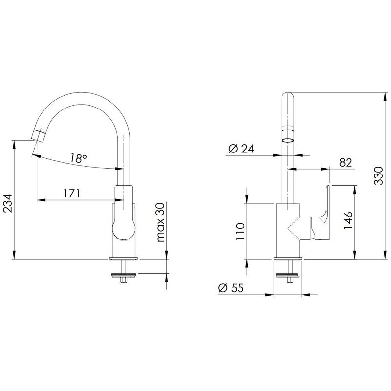 Смеситель для раковины Remer Energy Matt Black EY72NO (черный матовый)