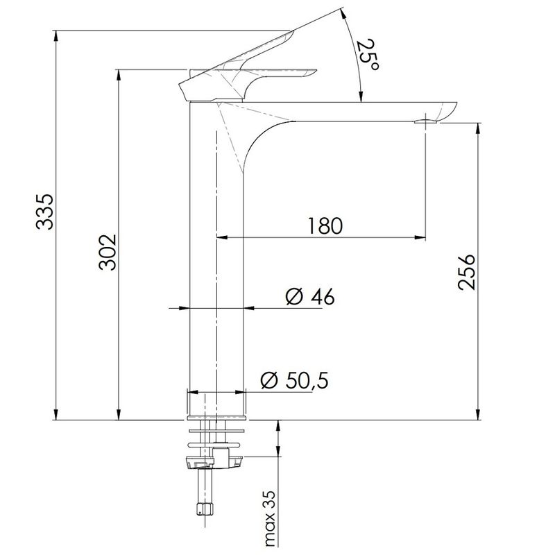 Смеситель для раковины Remer Infinity I11L (хром), без донного клапана