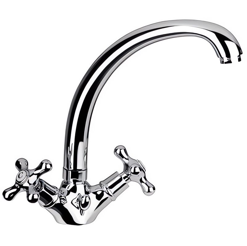 Смеситель для раковины Remer Liberty 13GLIce (хром), с донным клапаном, с керамическими вентилями