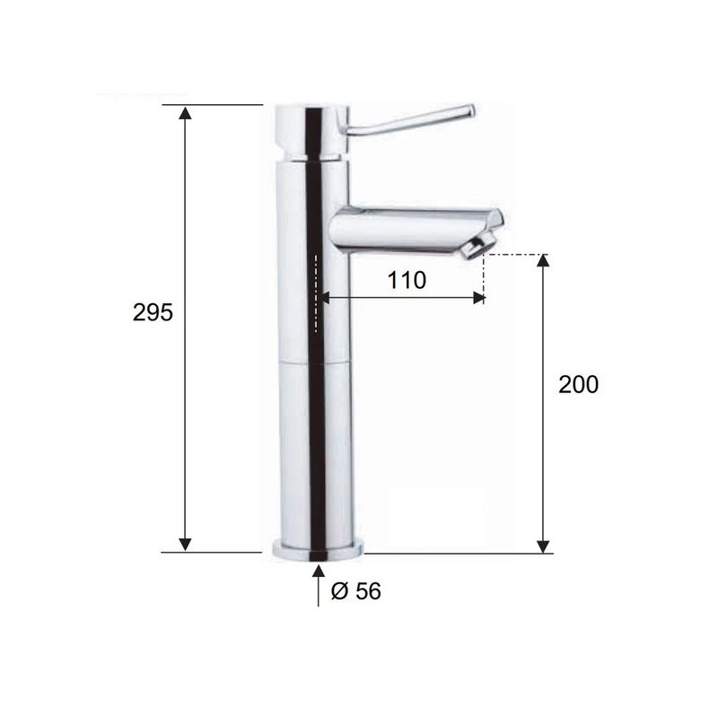 Смеситель для раковины Remer Minimal N11L (хром), 29.5 см, без донного клапана