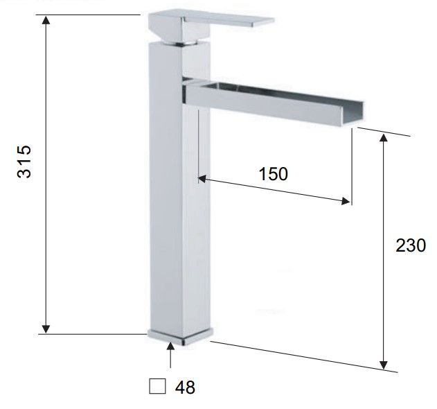 Смеситель для раковины Remer Qubika Cascata QC11L (хром)