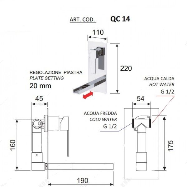 Смеситель для раковины Remer Qubika Cascata QC14 (хром)