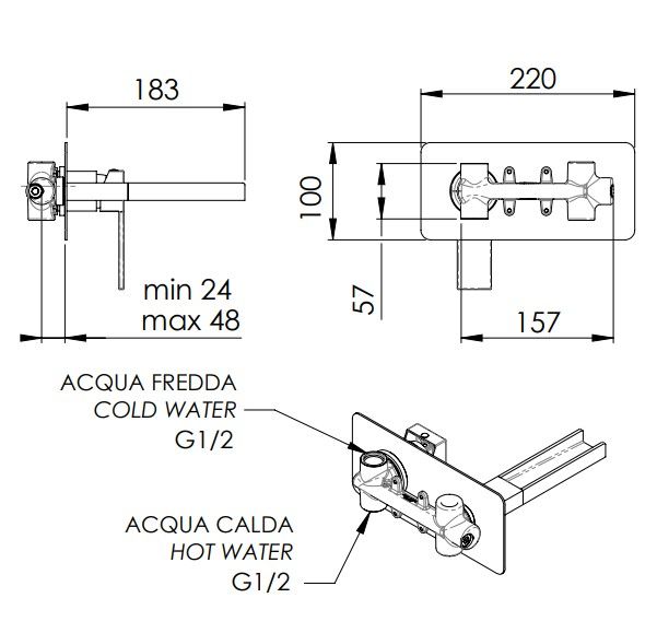 Смеситель для раковины Remer Qubika Cascata QC15 (хром)