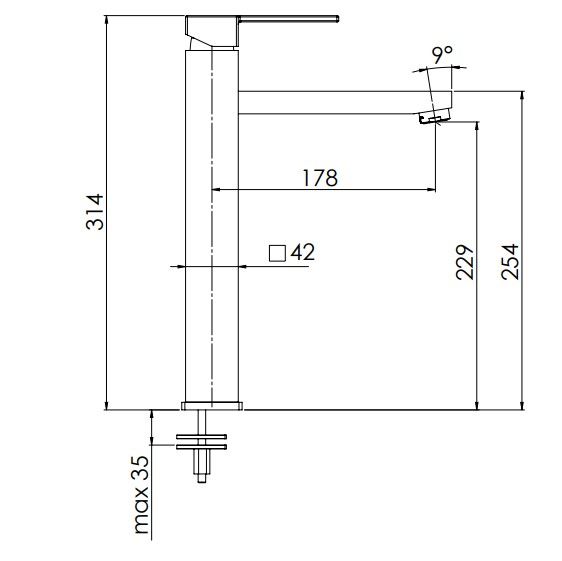 Смеситель для раковины Remer Qubika Q10L (хром)
