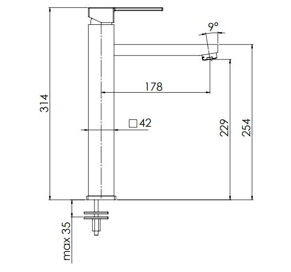 Смеситель для раковины Remer Qubika Q11L (хром)