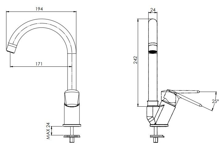 Смеситель для кухни Remer Vanity V42B (хром)