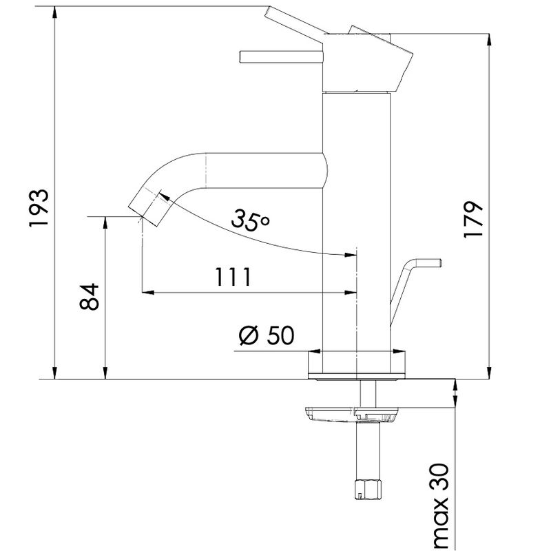 Смеситель для раковины Remer X Style X10XV (сталь)