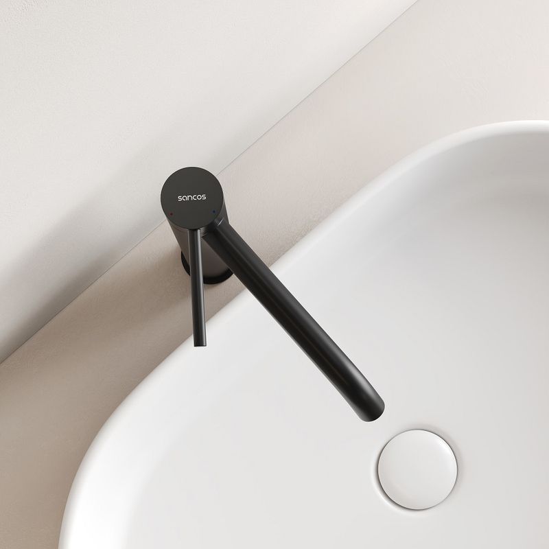 Смеситель для раковины Sancos Этна (Etna) SC9002MB (черный матовый), без донного клапана