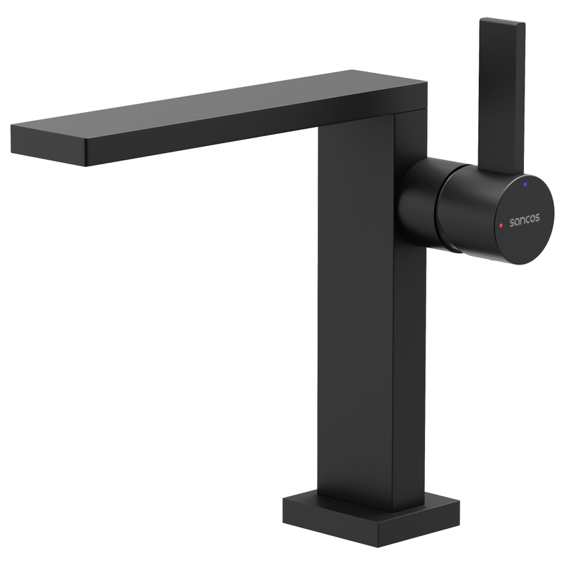 Смеситель для раковины Sancos Линн (Linn) SC9019MB (черный матовый), без донного клапана