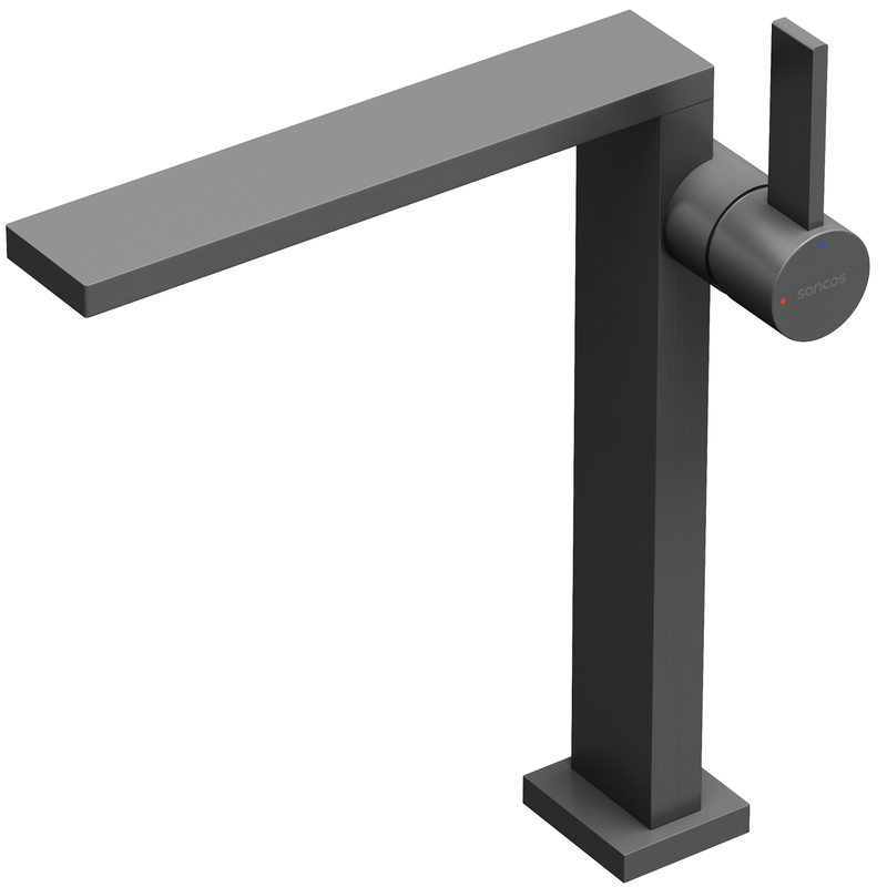 Смеситель для раковины Sancos Линн (Linn) SC9020GG (вороненая сталь), без донного клапана