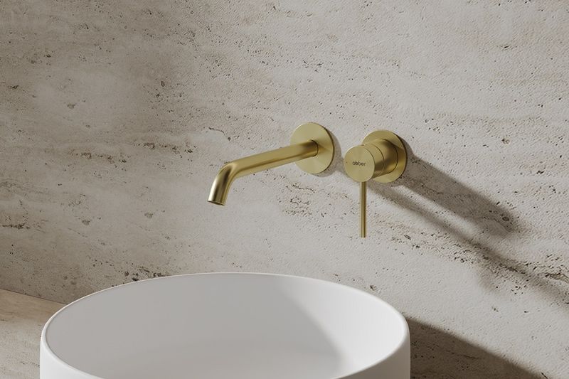 Смеситель для раковины скрытого монтажа Abber Wasser Kreis 316 AF8112BG-M (золото брашированное)