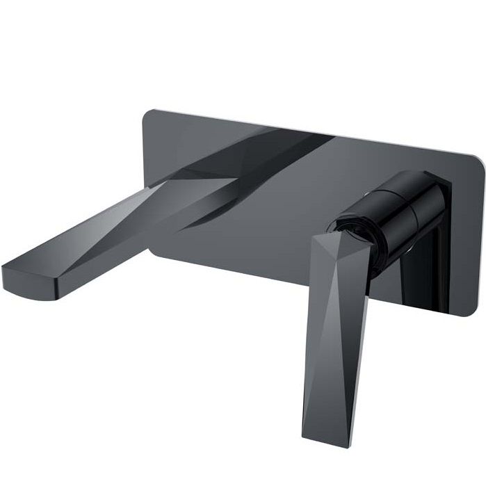 Смеситель для раковины скрытого монтажа Boheme Venturo 375-SGM (оружейная сталь глянцевая), без донного клапана