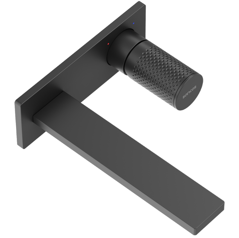 Смеситель для раковины скрытого монтажа Sancos Звено (Nexus) SC9013MB (черный матовый), с внутренней частью