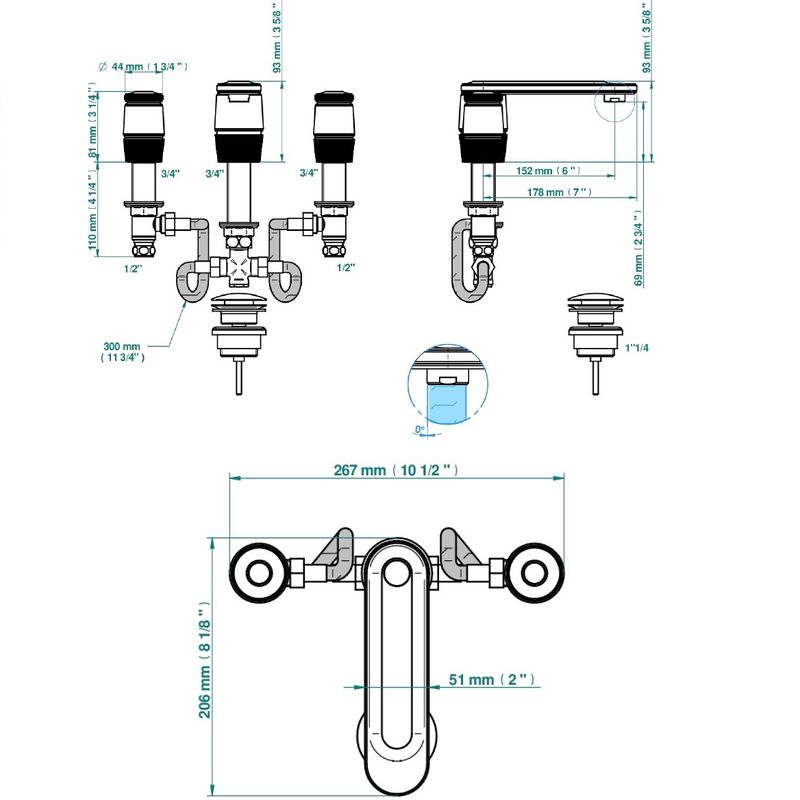 Смеситель для раковины THG Corvair Fior di Bosco U8K-F01-151 (золотой), с донным клапаном