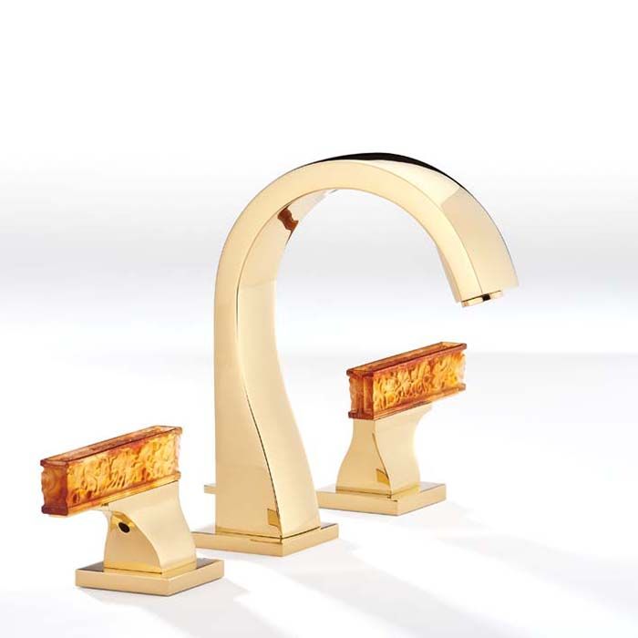 Смеситель для раковины THG Ginkgo U5E-F01-151 (золотой, оранжевый хрусталь), с донным клапаном