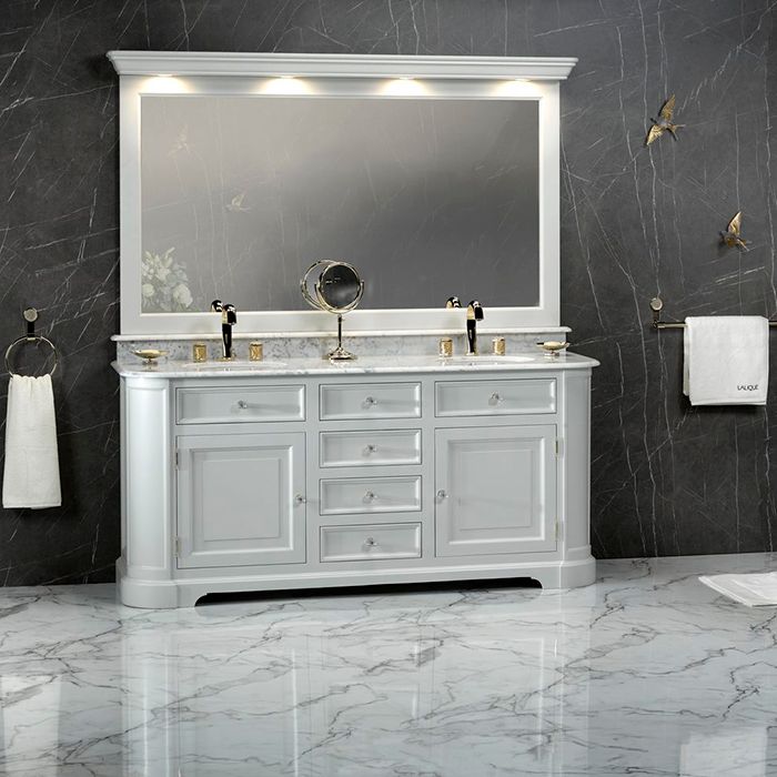 Смеситель для раковины THG Hirondelles Gold Stamped A4L-F30-151 (золотой), с донным клапаном
