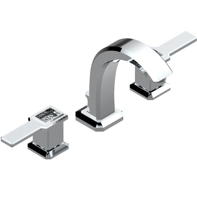 Смеситель для раковины THG Metropolis a manettes cristal clair A2B-A02-151M (хром, прозрачный хрусталь), с донным клапаном