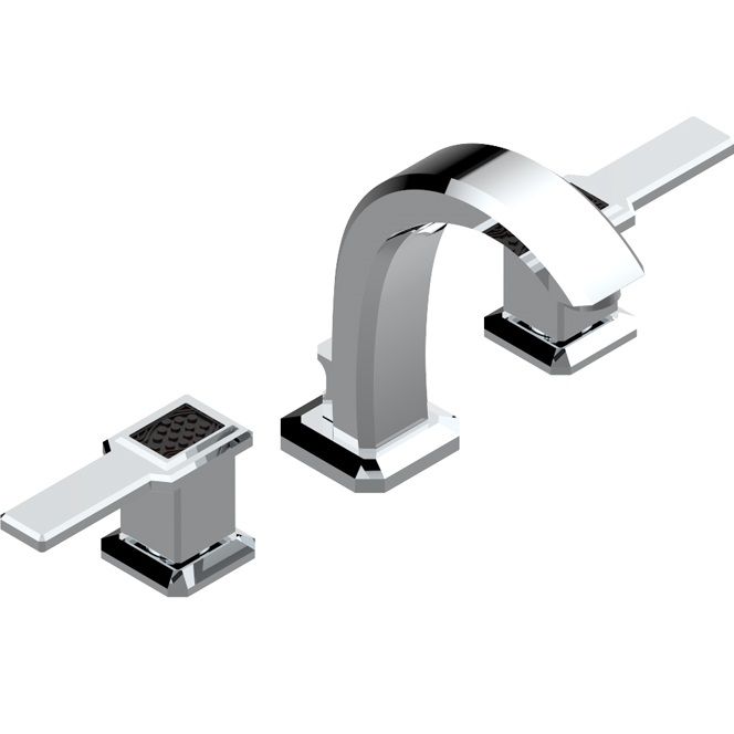 Смеситель для раковины THG Metropolis a manettes cristal noir A2M-A02-151M (хром, черный), с донным клапаном
