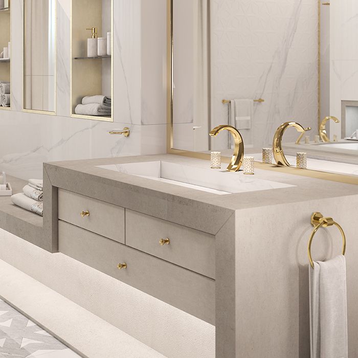 Смеситель для раковины THG Nihal Porcelaine Ivoire U2N-F30-151 (золотой, айвори), с донным клапаном