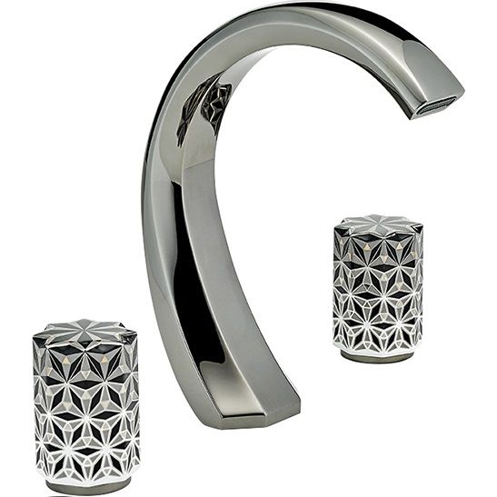 Смеситель для раковины THG Nihal Porcelaine Ivoire U2P-D24-151 (никель, черный никель), с донным клапаном