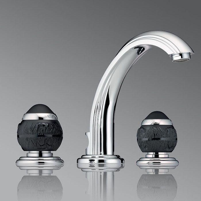 Смеситель для раковины THG Panthere Cristal Noir A2K-A02-151 (хром), с донным клапаном