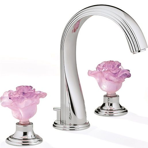 Смеситель для раковины THG Rose U5J-A02-151 (хром, розовый), с донным клапаном