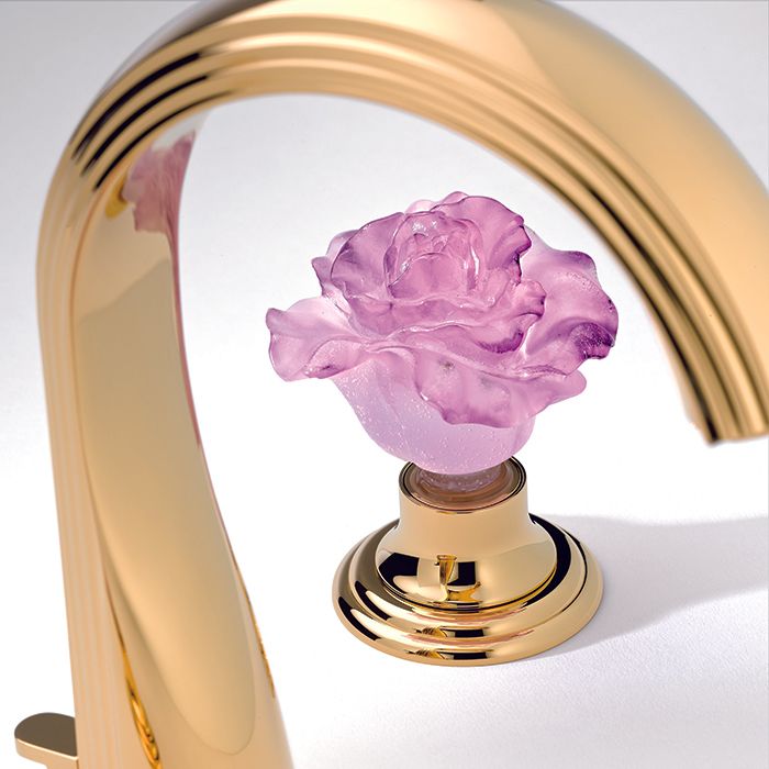 Смеситель для раковины THG Rose U5J-F01-151 (золотой, розовый), с донным клапаном