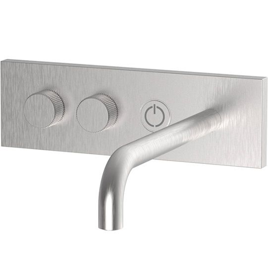 Смеситель для раковины встраиваемый Fima Carlo Frattini Switch F5951LX5180SINOX (нержавеющая сталь),  с донным клапаном