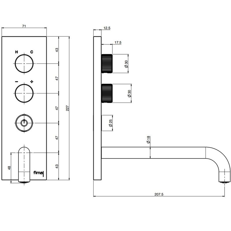 Смеситель для раковины встраиваемый Fima Carlo Frattini Switch F5951VLX5CR (хром)