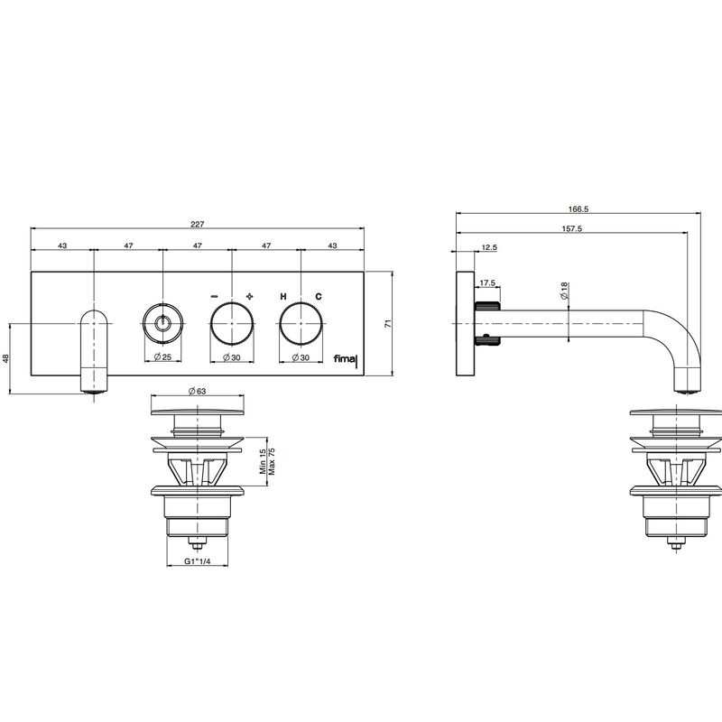 Смеситель для раковины встраиваемый Fima Carlo Frattini Switch F5951X5NS (черный матовый)