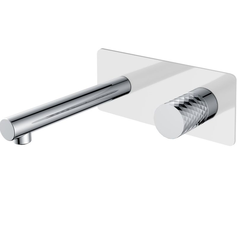 Смеситель для раковины встроенный Boheme Stick Diamond 125-WCR (хром, белый матовый), без донного клапана