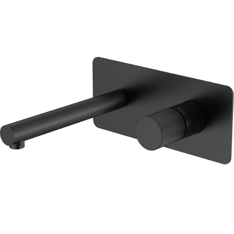 Смеситель для раковины встроенный Boheme Stick Linea 125-BB.3 (черный матовый), без донного клапана